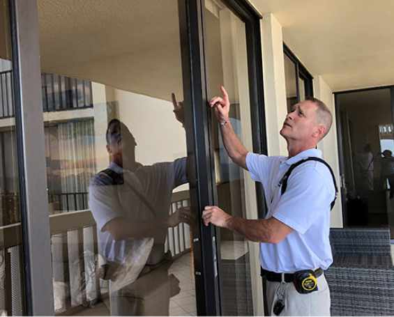 Building Envelope Expert, Chris Matthews, conducting on-site inspection